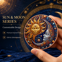Pièces de monnaie en cuivre pur 999 de 1 oz et 5 oz, série Soleil et Lune, style graffiti, impression UV 3D en relief coloré, artisanat métallique, cadeau