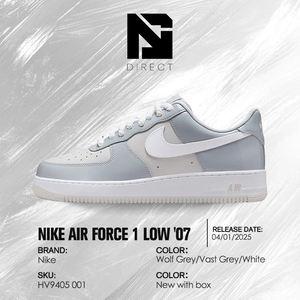 Nike Air Force 1 '07 Lv8 'wolf Grey Patent' Chaussures décontractées pour hommes, baskets respirantes - Product Image 6