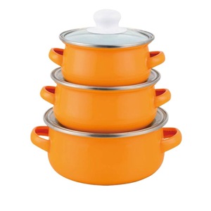Casserole en émail pour la maison, personnalisée, 16/18/20/22/24 cm, casserole à ragoût, casserole à double paroi en acier au carbone émaillé, avec <span class=keywords><strong>couvercle</strong></span> en <span class=keywords><strong>verre</strong></span> - Product Image 5