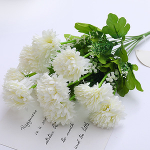 Fleurs artificielles, chrysanthèmes de simulation, <span class=keywords><strong>bouquet</strong></span> Qingming, boule de fleurs en soie, décoration florale moderne et simple pour cérémonies. - Product Image 3