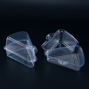 Rõ ràng nhựa vỏ sò hộp đựng thức ăn, tam giác hộp bánh sandwich, tam giác bánh Slice container với bản lề Nắp - Product Image 1