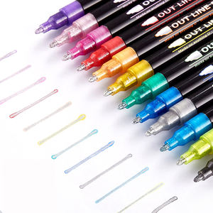 Self Outline <b>Metallic</b> Markers Double Line Outline <b>Pen</b> Markers Glitter Doodle Dazzle <b>Pens</b> Shimmer Marker Set - Product Image 4