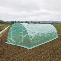Serre tunnel dôme autoportante 600x400x230cm avec structure en acier galvanisé, couverture en filet PE et 2 portes zippées pour ferme familiale