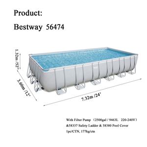<span class=keywords><strong>Bestway</strong></span> — grande <span class=keywords><strong>piscine</strong></span> <span class=keywords><strong>rectangulaire</strong></span> en PVC 56474, 24 pieds, 7m, avec couverture de <span class=keywords><strong>piscine</strong></span>, échelle de sécurité et pompe à filtre - Product Image 2