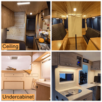 Lampu kabinet Modern Aluminium 12V DC 8mm, lampu LED Interior karavan dengan sakelar sentuh redup