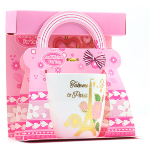 Conception personnalisée de logo Acceptation production unique Paris <span class=keywords><strong>Tour</strong></span> Eiffel Tasse en céramique colorée pour la Saint Valentin coffret cadeau - Product Image 3