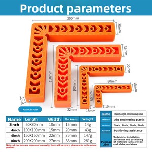 Localisateur d'angle droit 90 degrés, fixateur de dalle de pierre, règle en L, équerres d'angle en plastique, outil de traçage pour le travail du bois - Product Image 2