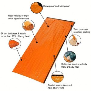 Sac de couchage d'extérieur réglable Wokedo, matériau en aluminium PE, pour 4 saisons, isolation thermique, nuit confortable - Product Image 4