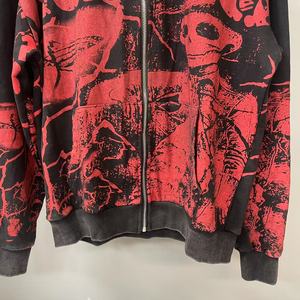 Offre Spéciale Top Qualité 100% Coton Zip up Hoodies Heavyweight Imprimer Streetwear Vêtements pour Hommes Émotions Mixtes À Capuche pour Hommes - Product Image 4