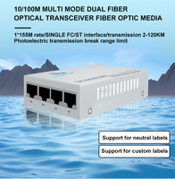 Factory Price Gigabit 1550nm Dual Fiber 2KM IP 4x10/100Base-TX RJ45 SC Uplink Media Converter CF FIBERLINK CF-1024MW-2