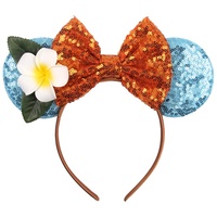 Bandeau à sequins et oreilles Offre Spéciale souris pour femmes Bandeau à fleurs et feuilles Coiffure de festival