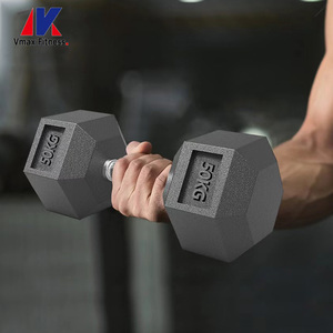 Commercial Custom Gym <strong>Dumbell</strong> <strong>25kg</strong> Free Weights Fitness Hexagonal Rubber Dumbbells - Product Image 1
