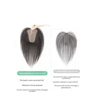 LONGFOR Perruque indienne droite avec frange, extension de cheveux pour femme, topper, cheveux Remy, lace frontal, cheveux humains volumineux, mélange synthétique