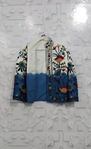 Chaqueta suzani tie dye con bordado Suzani, chaqueta larga para mujer, estilo bohemio, gitano, crewel, ideal para primavera, festivales, regalo especial. - Product Image 4