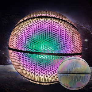 Vente chaude PU <span class=keywords><strong>basket</strong></span>-ball balle réfléchissante lueur <span class=keywords><strong>basket</strong></span>-ball taille 7 taille 5 extérieur intérieur balle rougeoyant lumineux Basketbol <span class=keywords><strong>cadeau</strong></span> - Product Image 1