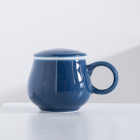 Tasse à café ou à thé en porcelaine émaillée de couleur personnalisée en forme de pomme, avec infuseur et couvercle, 360 ml, style chinois, emballage en boîte cadeau