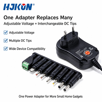 Adaptateur secteur à tension réglable 12W-48W, prise US EU UK AU, adaptateur multi-tension AC DC avec 6 embouts DC pour appareils électroniques domestiques