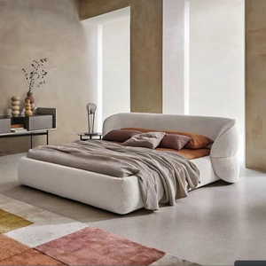 <span class=keywords><strong>Cama</strong></span> italiana minimalista con tapizado de tela, estilo Wabi Sabi, <span class=keywords><strong>cama</strong></span> de suelo suave, <span class=keywords><strong>cama</strong></span> doble - Product Image 1