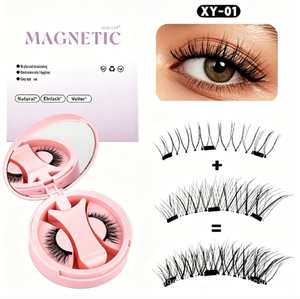 Kit <span class=keywords><strong>de</strong></span> <span class=keywords><strong>faux</strong></span> <span class=keywords><strong>cils</strong></span> magnétiques avec applicateur, <span class=keywords><strong>cils</strong></span> 3D naturels réutilisables sans colle, série XY, OEM ODM certifié CE ISO - Product Image 2