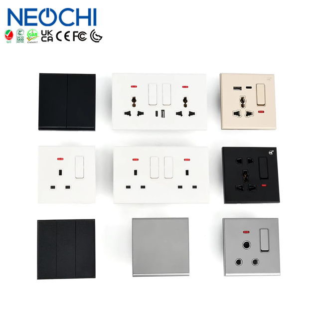 Factory Wholesale Modern Electrical Uk Standard Electric Accessories Office House Use 1/2/3/4 Gang 1/2way Wall Light Switches