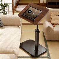 Mesa de Noche Reversible de Altura Ajustable, Mesa Auxiliar para Sala de Estar, Mesa de Centro para Sofá, Escritorio para Computadora en Casa, Mesa Pequeña para Balcón, Superficie de Madera MDF