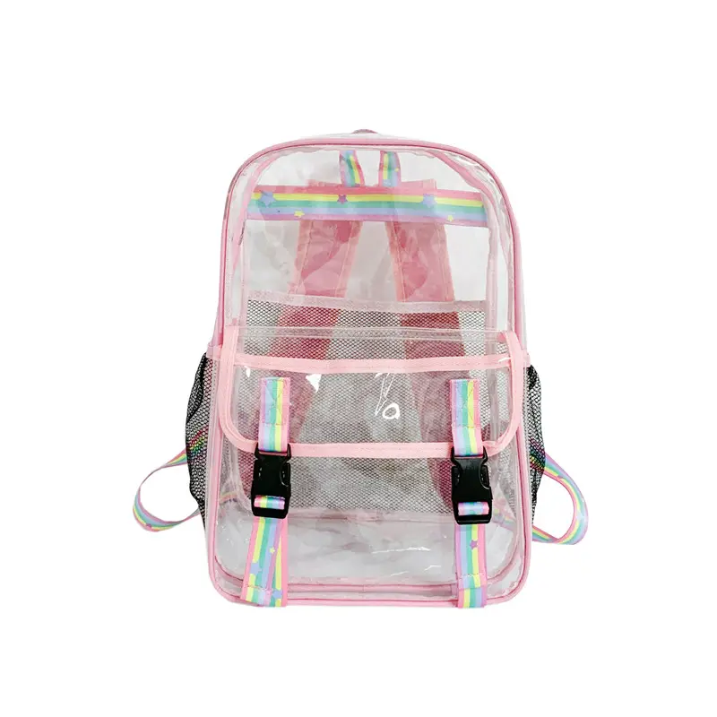 Sac à dos transparent sac étanche pour voyage sac à dos en PVC Transparent Logo personnalisé Sport sac d'école en plein air