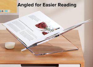 <span class=keywords><strong>Support</strong></span> et présentoir à livres en acrylique transparent légèrement surélevé personnalisé pour livres <span class=keywords><strong>de</strong></span> <span class=keywords><strong>cuisine</strong></span>, livres d'art, bibles, magazines - Affichage à domicile/au bureau - Product Image 2