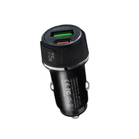 Accessoires de charge automobile de qualité supérieure Chargeur de voiture double USB 75W avec affichage LED Charge rapide 3.1A pour ordinateur portable et téléphone portable