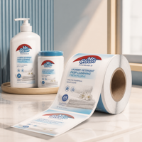 Étiquettes autocollantes personnalisées holographiques résistantes à l'huile pour distributeurs de conditionneur, bouteilles de salle de bain, pots et organisation de la buanderie à domicile