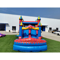 Château gonflable commercial avec toboggan pour enfants, thème château, équipement de jeu gonflable pour fêtes en plein air