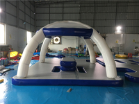 Plataforma Flotante Inflable con Toldo para el Sol, Bar Flotante para Yate, Playa, Océano, Fiestas y Entretenimiento