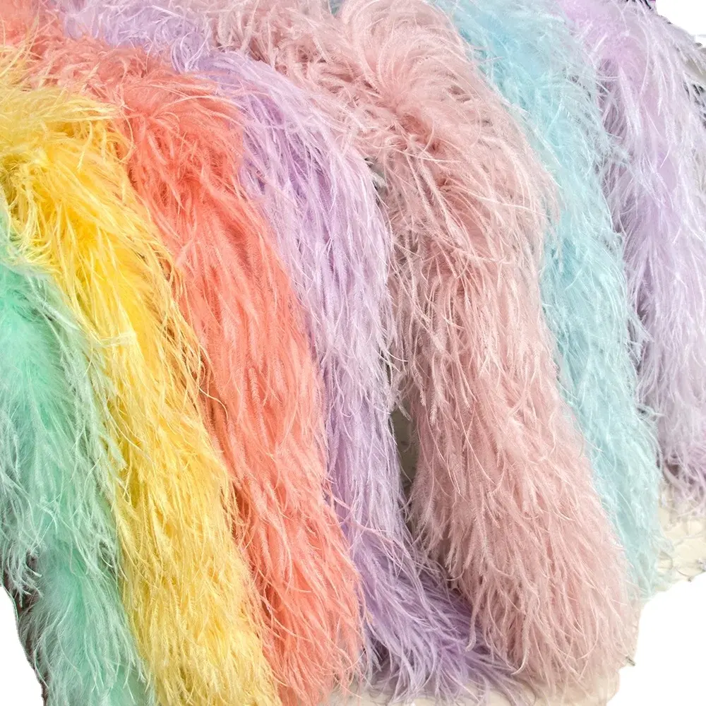 2M Kwaliteit Pluizige Struisvogelveren Boa Groothandel Dik Carnaval Feest Veer Sjaal Kleding Trouwjurk Naai Accessoires