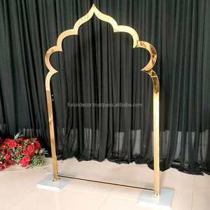 Mesa de comedor de autoservicio circular de acero inoxidable dorado furun, utilizada para bodas, festivales y fiestas - Product Image 5