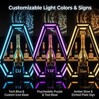 Présentoir de Luxe Lumineux RGB LED en Acrylique et Métal pour Bouteille Unique, Capacité 5L, avec Logo, pour Service en Boîte de Nuit