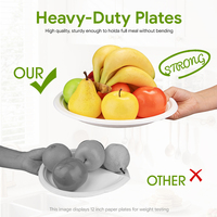 Produits écologiques Assiette ronde jetable en bagasse de canne à sucre de 12 pouces Vaisselle biodégradable pour les mariages et les fêtes