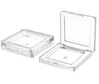 Étui à blush vide carré transparent en plastique ABS avec nouvel emballage de maquillage à rabat et conteneur de palette cosmétique