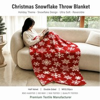 Tapisserie Flocon de Neige Blanc Hivernal, Motif Étoilé Effet Neige Croustillante, Couverture Douillette et Moelleuse pour Chambre et Salon, Accent Festif