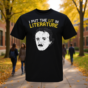 T-shirt Lit In Literature à manches courtes et col rond, unisexe, pour adultes, impression numérique, pour la rentrée scolaire et la remise des diplômes - Product Image 3