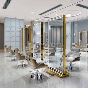 Saç salonu mobilyası makyaj makyaj istasyonu ayna kuaför salonu led <span class=keywords><strong>salon</strong></span> berber koltuğu - Product Image 3