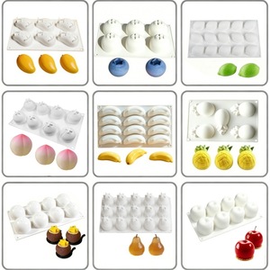 Silicone Fruit Baking Molds 15 Cavity Lemon Mango Blueberry Raspberry Coconut Pear Apple Peach Banana Pineapple Cake Tools - Product Image 1
