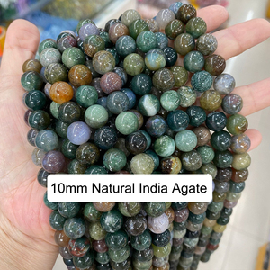 Hạt đá quý tự nhiên tròn, đánh bóng, Bestone, đá mã não Ấn Độ, dùng làm đồ trang sức - Product Image 2