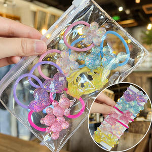 Elegant Snoepkleur Dubbele Bal Elastisch Haartouw 10 Stks/zak Voor Kinderen Modieuze Meisjes Haardecoratie Schattige Stijl Hoofdband - Product Image 5