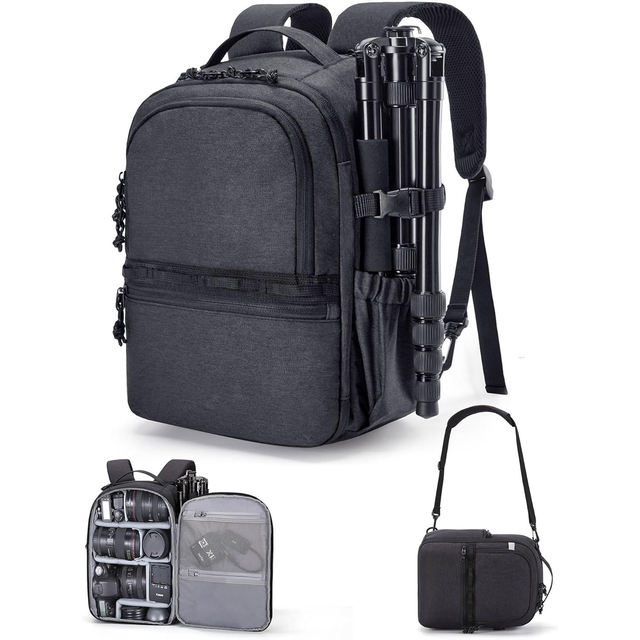 Lightweight OEM DSLR Modular Photography Camera Bag Storage Folding Design Water Bag Extendable Capacity Variant Camera Backpack