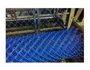 Clôture à maillons de chaîne enduite de vinyle bleu de maille de diamant de 6x6 pieds 50x50mm