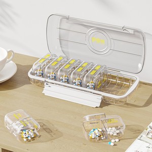 Boîte à médicaments de conception de bague d'étanchéité moderne Compartiments divisés étanches à la poussière et à l'humidité Plastique de petite taille (PP) - Product Image 6