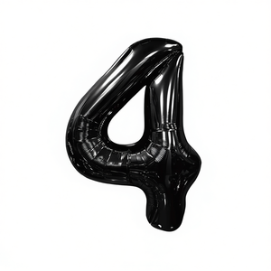 Party Love Metallic Number <b>Balloon</b> Black <b>100</b> Cm For Birthday Parties Adults - Product Image 2