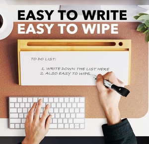 Bamboo Desktop Whiteboard with Organizer Box Office Desk <strong>Dry</strong> Erase White Board Holder Deskboard <strong>Buddy</strong> - Product Image 2