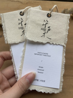 Étiquettes personnalisées pour vêtements avec cordon en coton blanc et attache à tête de balle, ensemble deux-en-un pour marques de vêtements