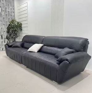 Sofá de Cuero Reclinable de Lujo con Mechones, 3 Plazas, Funcional, con Profundidad de Asiento Ajustable y Espuma de Alta Densidad para Sala de Estar - Product Image 1