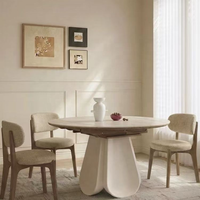 Nouvelle tendance : table de salle à manger moderne de luxe italienne avec rangement, ronde, en bois de noyer Rosegia